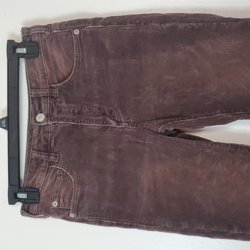 Anthropologie Pilcro Brown Cordoroy Flareleg Pants Size 24 Stretch Button Close - Picture 2 of 14